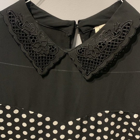 Faith & Joy Polka Dot Blouse Lace Collar - Picture 2 of 5